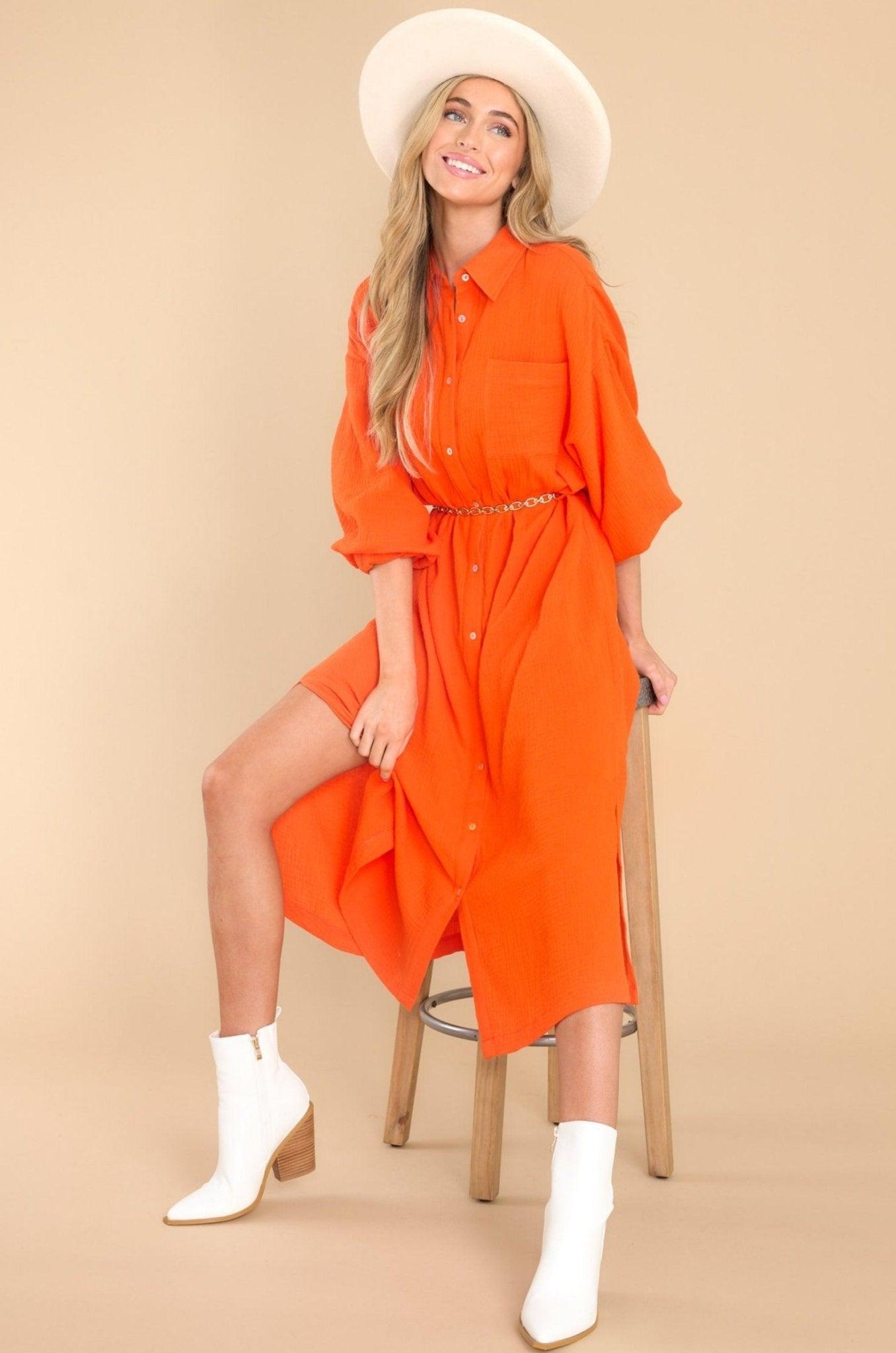 Aura Somewhere Up Above Flame Maxi Dress Orange Product Image