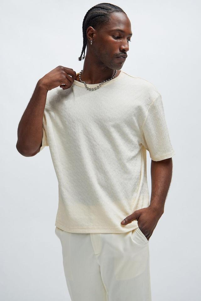 Reign Textured Relaxed Tee - Cream Product Image