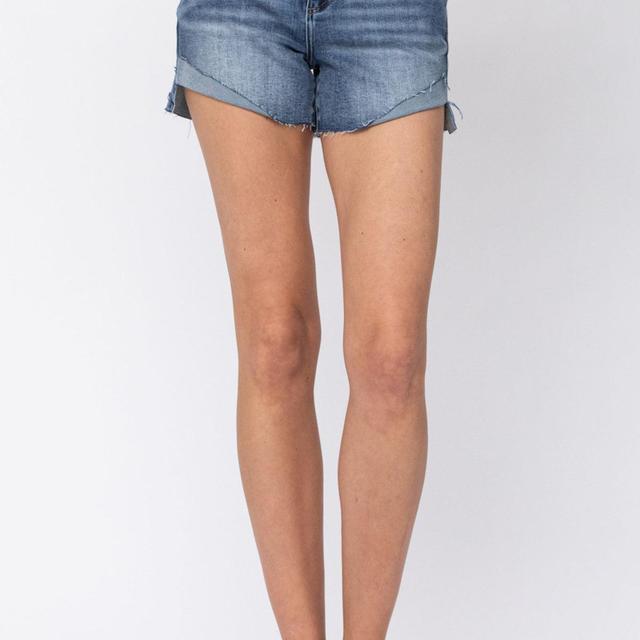 150019   Caren Mid-Rise Half-Cuffed Shorts by Judy Blue Product Image