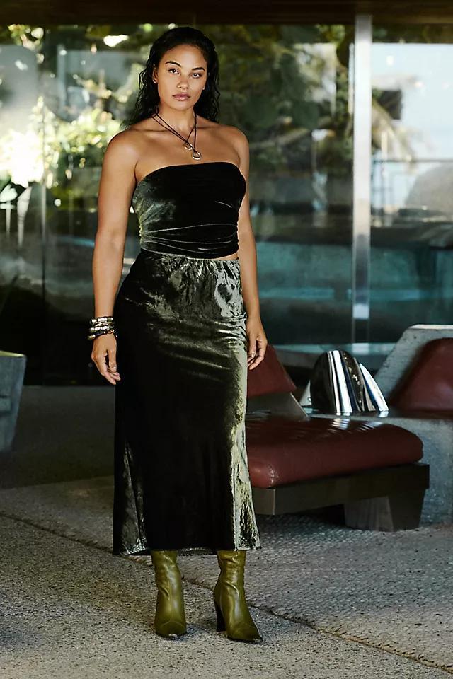 The Tilda Maxi Slip Skirt: Velvet Edition Product Image