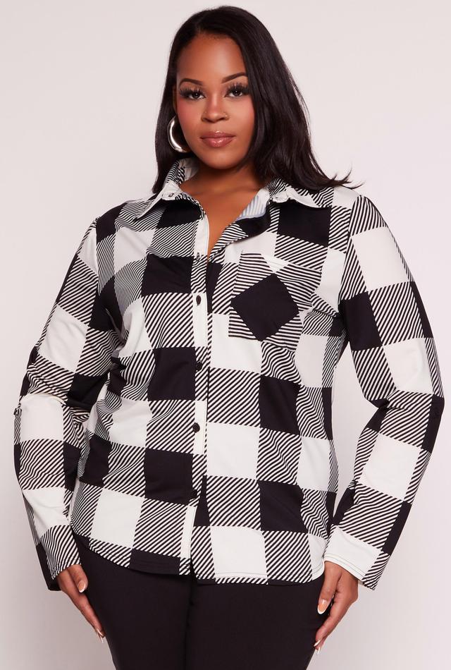 Womens Plus Size Buffalo Plaid Shirt Product Image