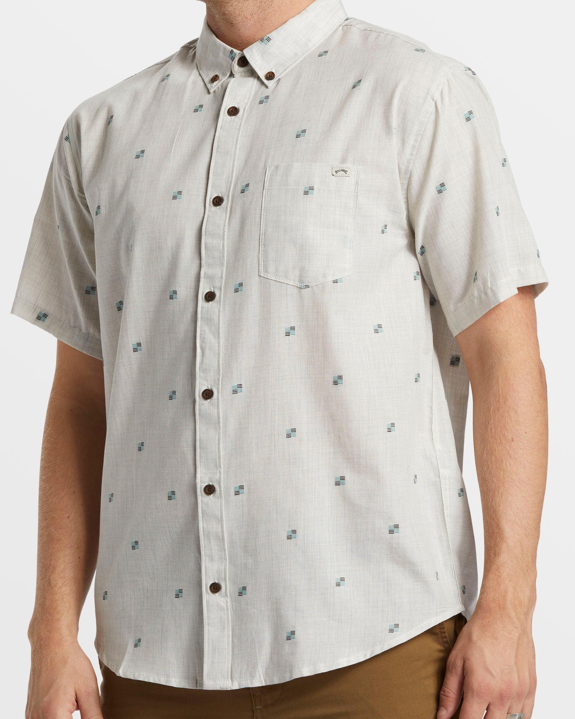 All Day Jacquard Short Sleeve Shirt - Stone Male Product Image