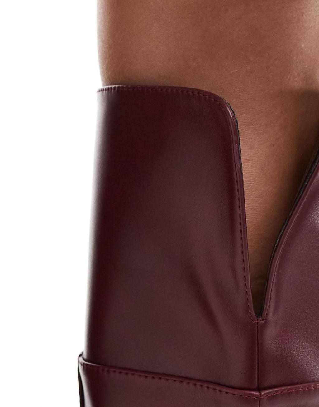 Simmi London Diego over-the-knee boots in burgundy Product Image