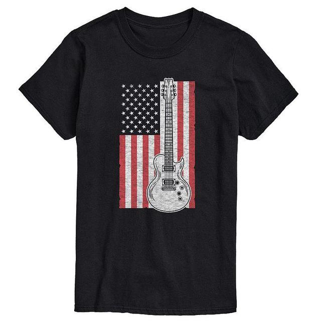 Mens USA Flag Guitar Graphic Tee Product Image