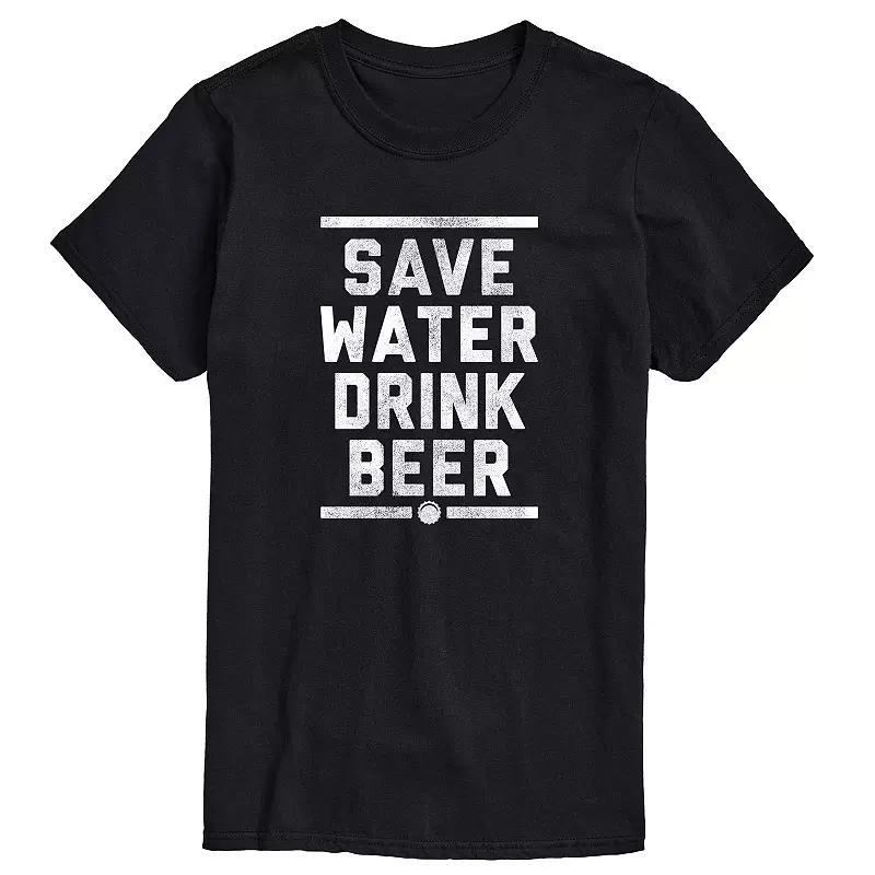 Big & Tall Save Water Drink Beer Graphic Tee, Mens Product Image