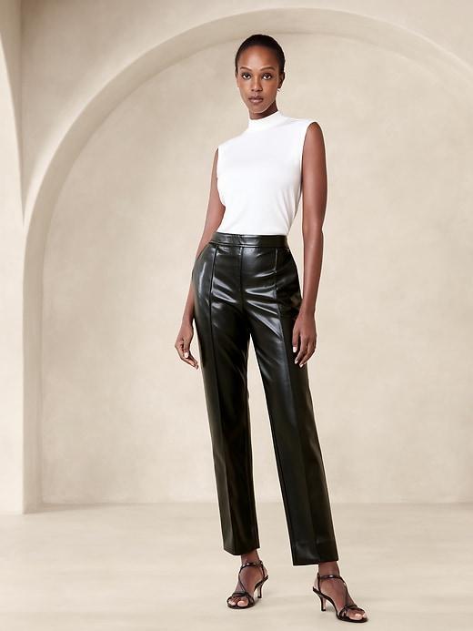 Vegan Leather Tapered Pant Product Image