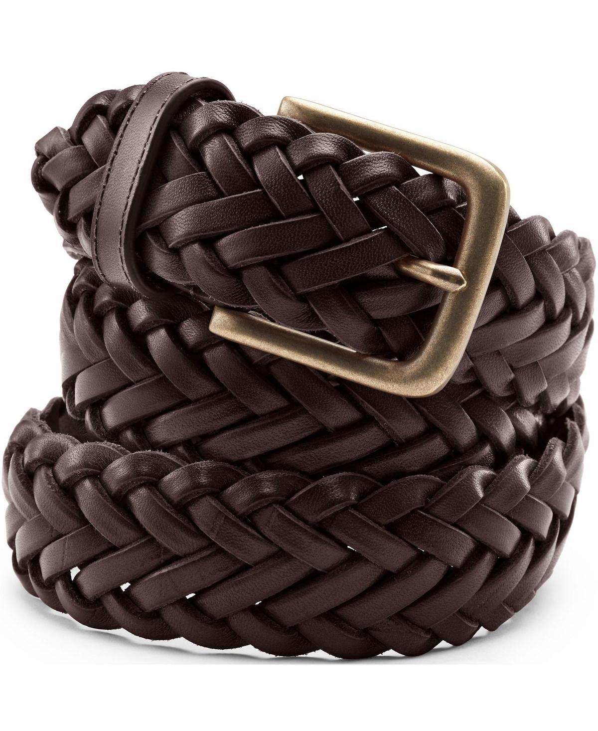 Mens Lands End Leather Braid Belt Product Image