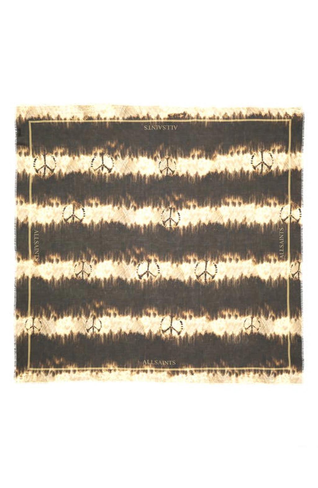 Stripe Square Scarf In Khaki Product Image