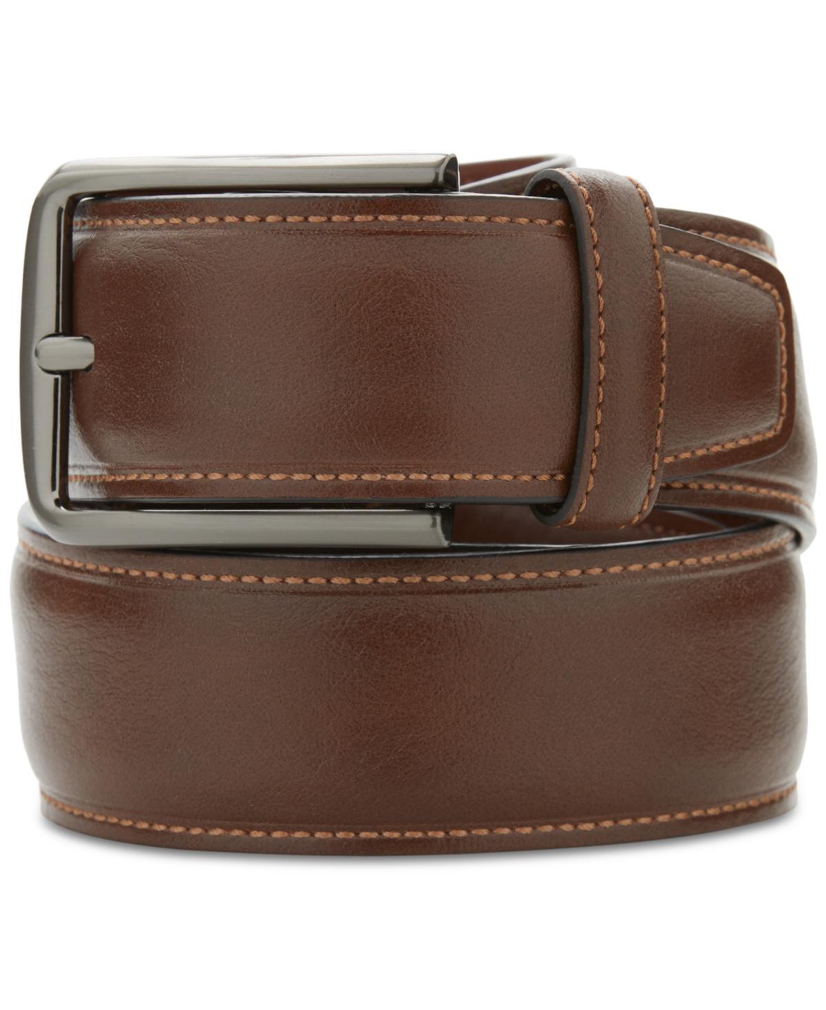 Perry Ellis Portfolio Mens Contrast Stitch Brown Dress Belt Product Image