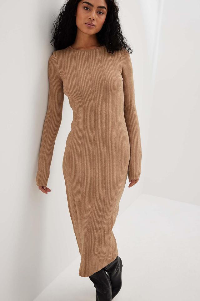 Knitted Open Back Lurex Maxi Dress Product Image