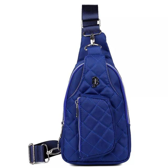 Womens Julia Buxton Nylon Quilted Sling Bag, Blue Product Image