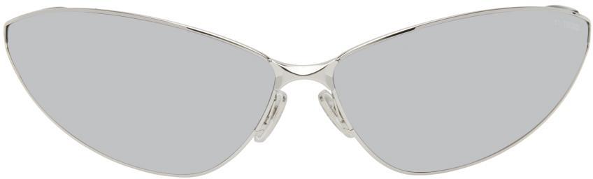 BALENCIAGA Silver Razor Cat Sunglasses In 001 Silver Product Image