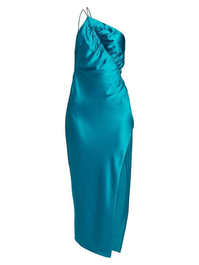 Womens Leaf Silk Satin Midi-Dress Product Image