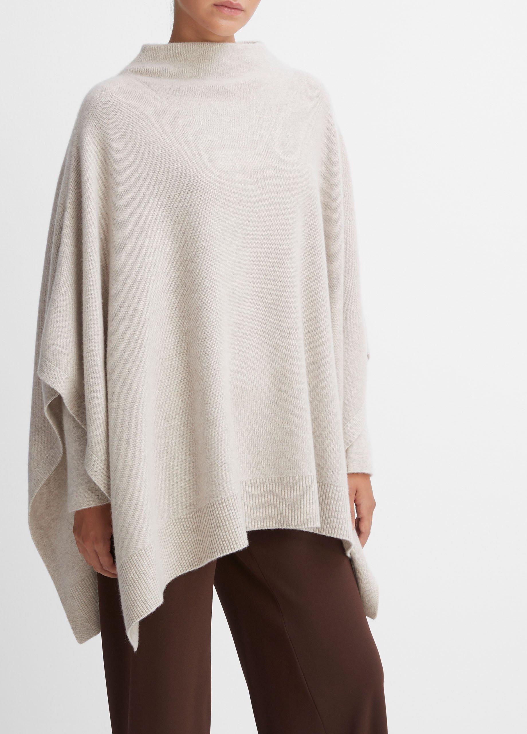 Plush Cashmere Funnel Neck Poncho Product Image