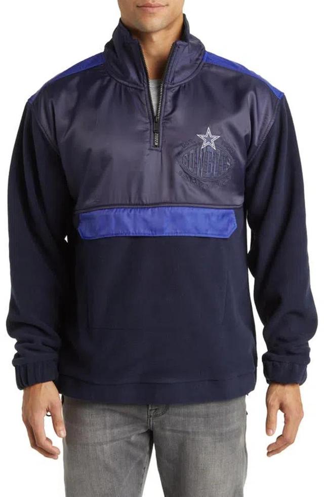 HUGO BOSS Boss X Nfl Zip-neck Sweatshirt With Collaborative Branding In Cowboys Dark Blue Product Image