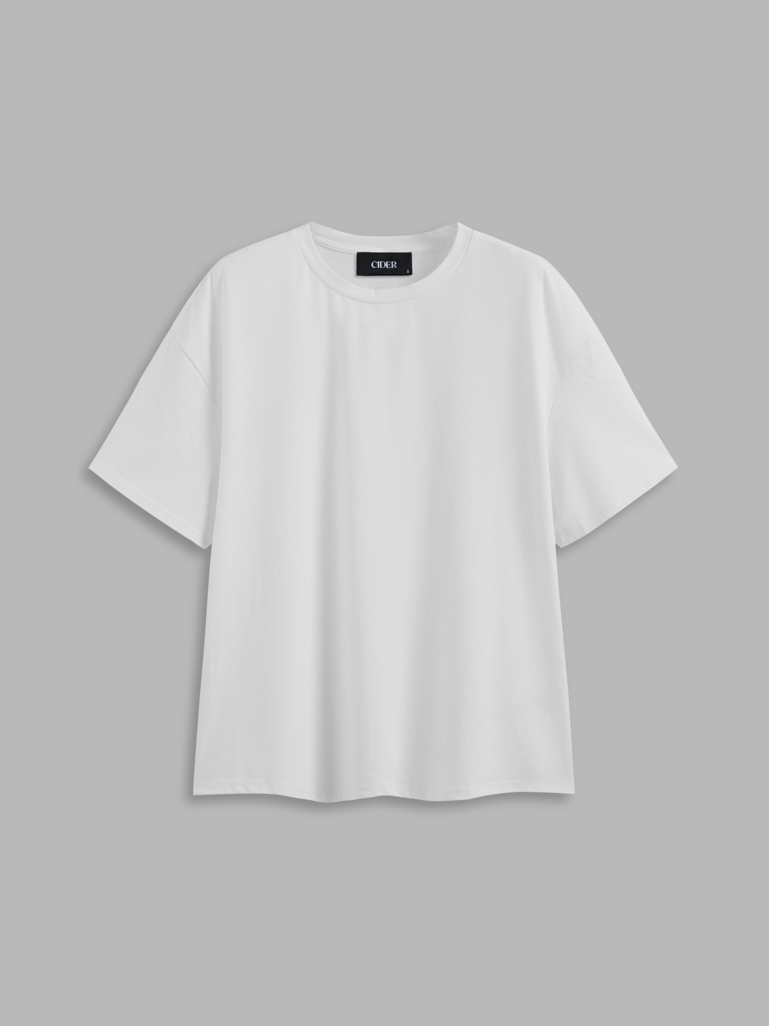 Round Neckline Solid Short Sleeve Oversized Tee Product Image