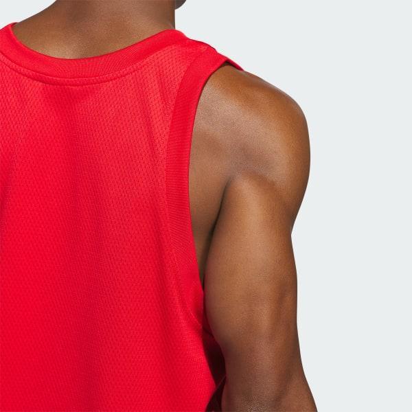 adidas Basketball Legends Tank Top, Mens Better Red White Product Image