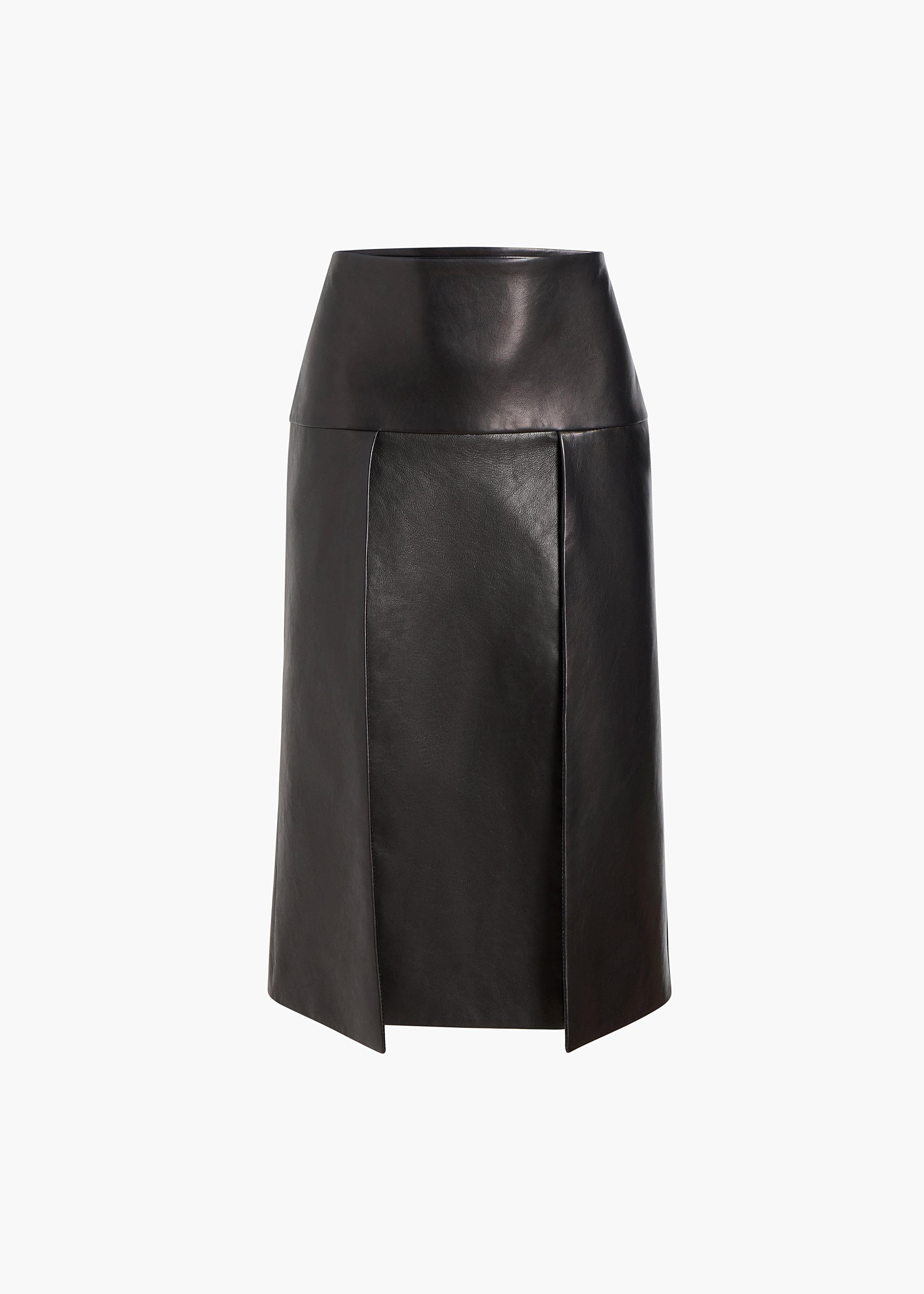 Kidd Skirt in Black Leather Product Image