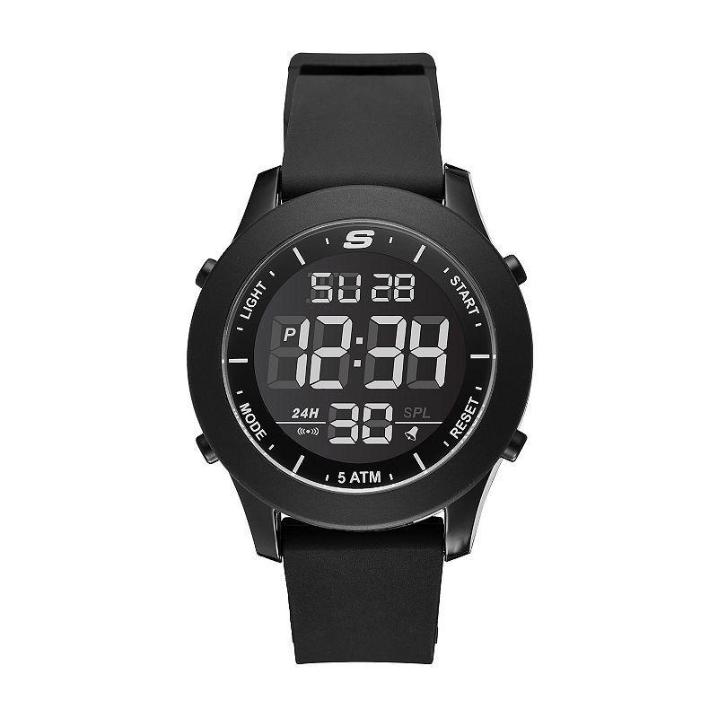 Skechers Mens Rosencrans Digital Silicone Watch Black Product Image