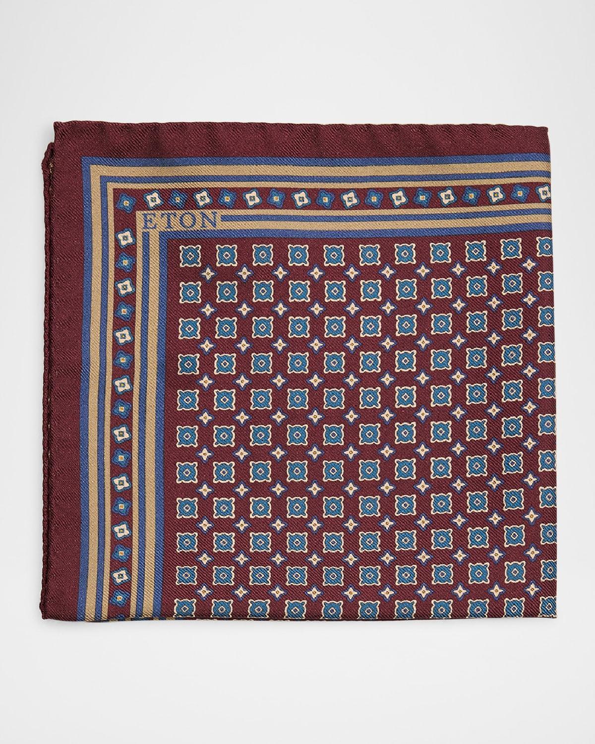 Mens Silk Twill Medallion Pocket Square Product Image