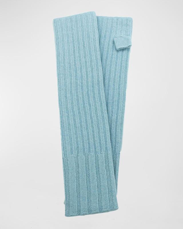 Long Ribbed Fingerless Cashmere Gloves Product Image