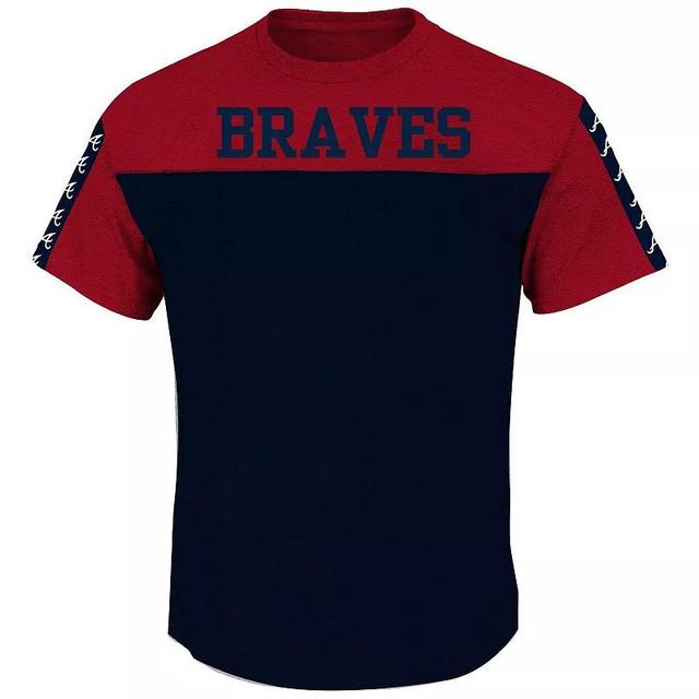 Mens Profile /Navy Atlanta Braves Big & Tall Yoke Knit T-Shirt Product Image