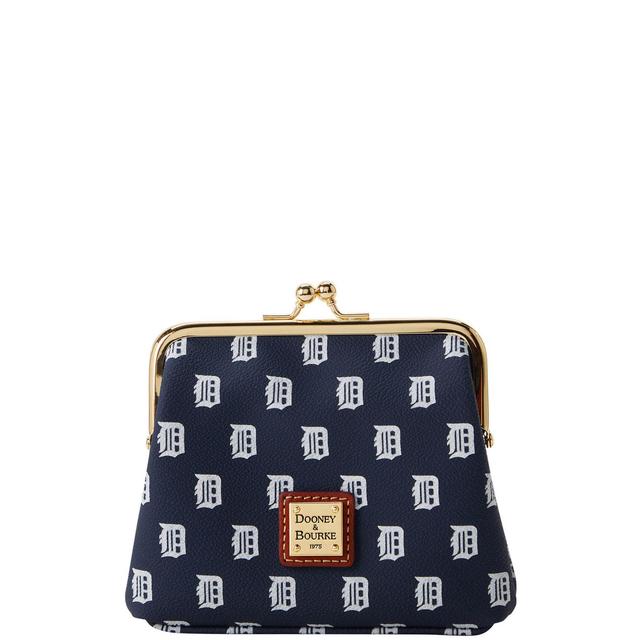 Dooney & Bourke Womens MLB Tigers Large Framed Purse in Navy, Coated Cotton Product Image