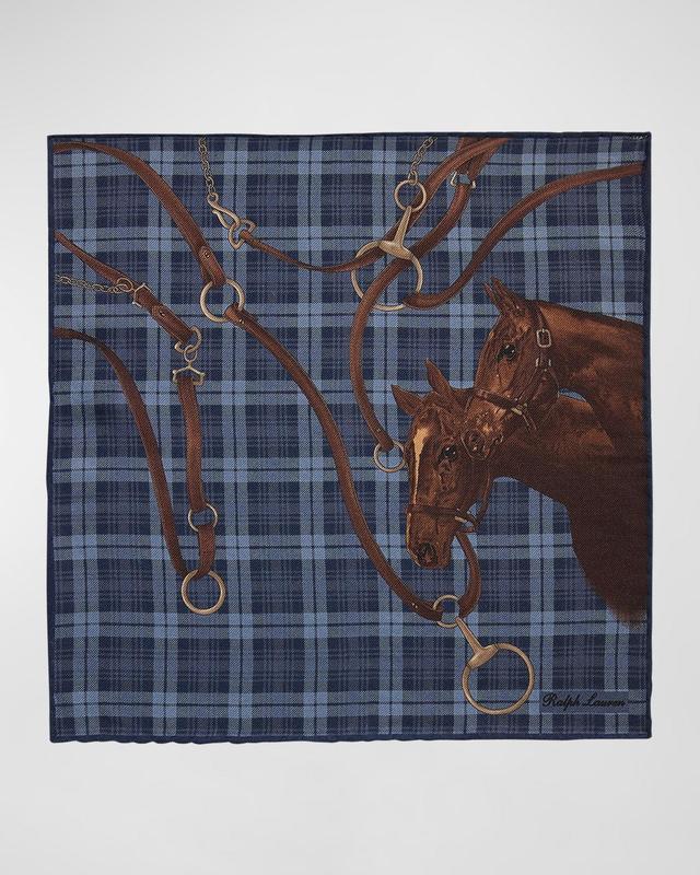 Men's Equestrian Cashmere Silk Pocket Square Product Image