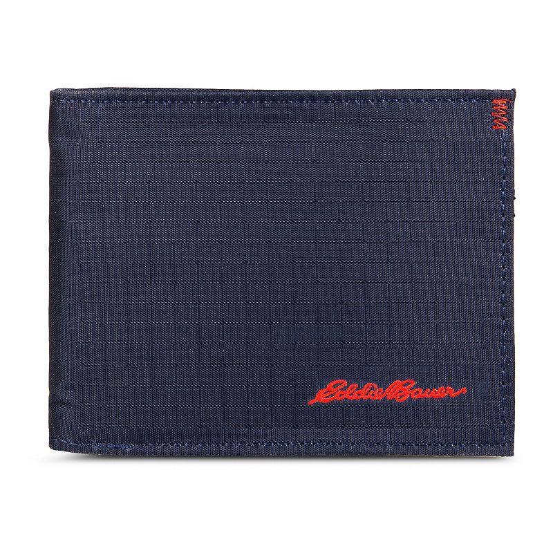 Mens Eddie Bauer Companion Ripstop Nylon Bifold RFID Wallet, Blue Product Image