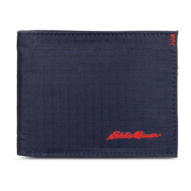 Mens Eddie Bauer Companion Ripstop Nylon Bifold RFID Wallet, Blue Product Image