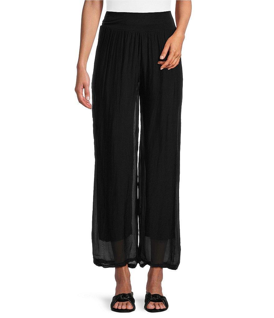 M Made in Italy Silky Pull-On Wide Leg Pants Product Image