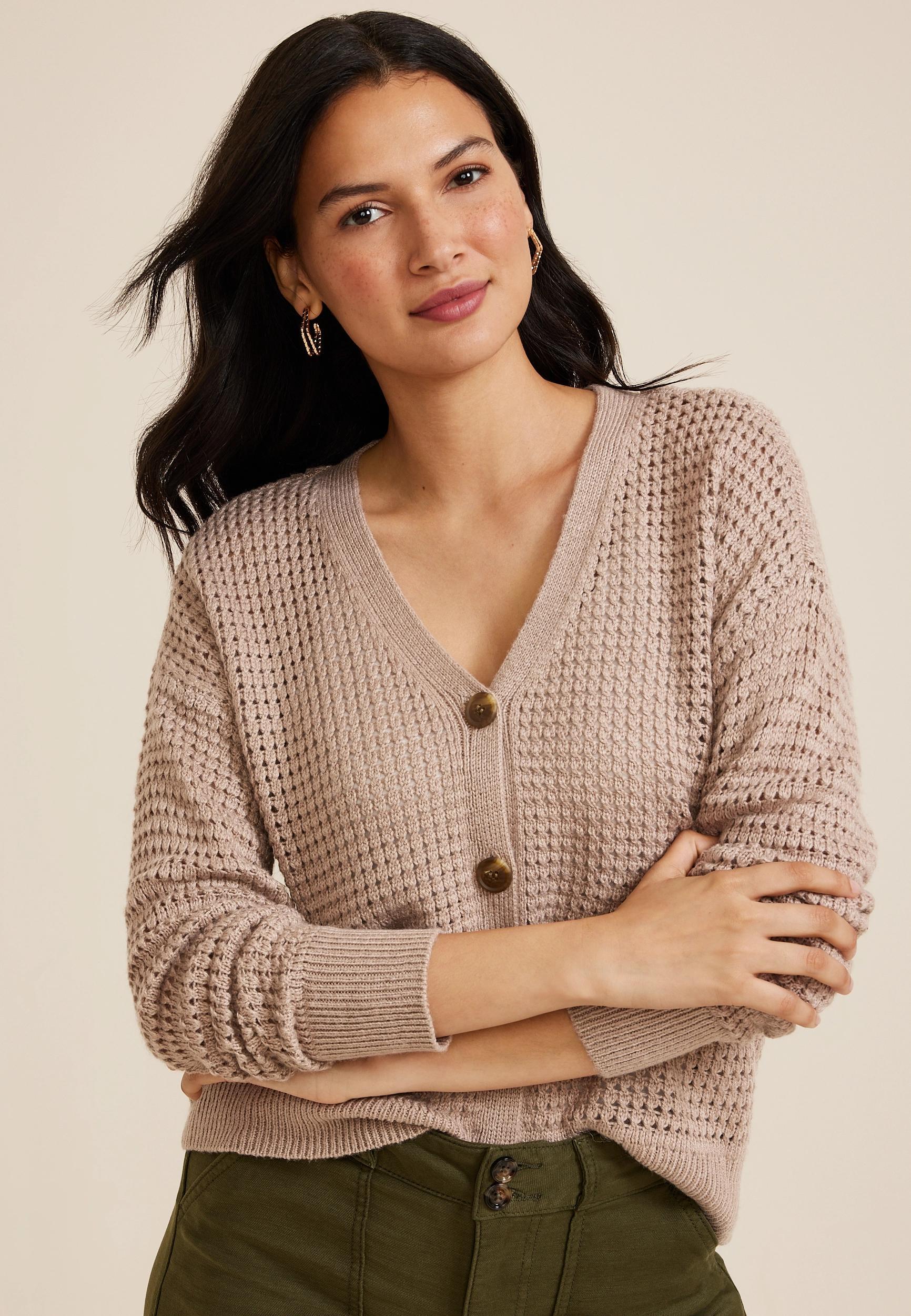 Mesh Button Front Cardigan Product Image