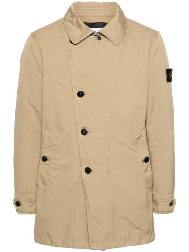 STONE ISLAND Compass-badge Padded Jacket In Beige Product Image