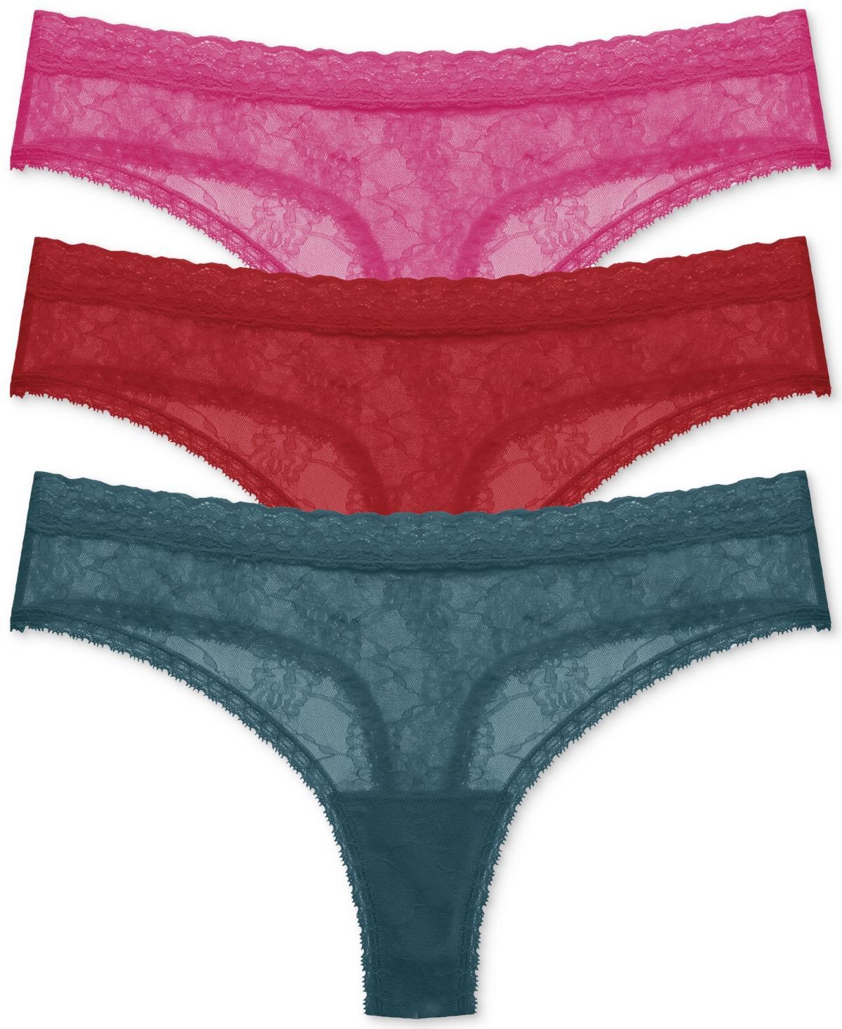 Natori Bliss Alure 3-Pack Lace Thongs Product Image