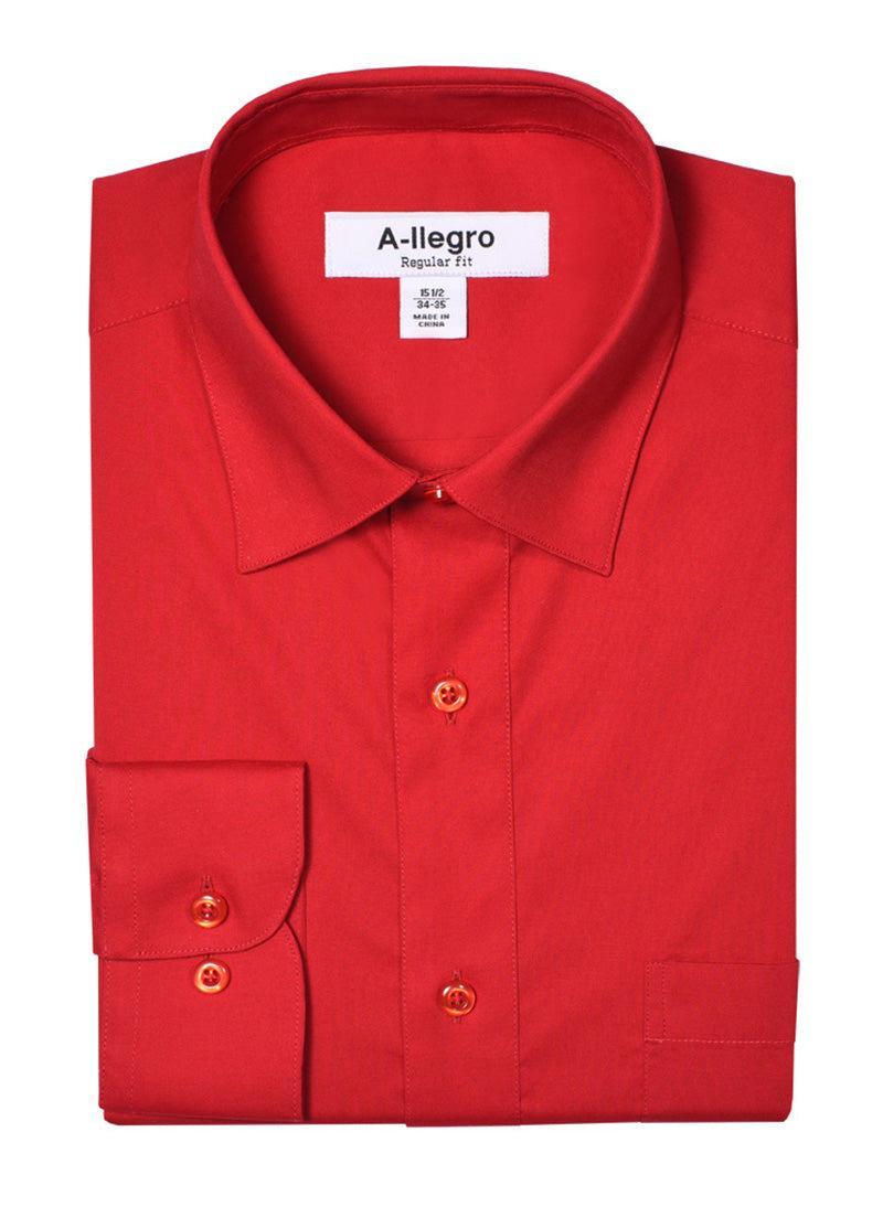 Classic Regular Fit Dress Cotton Shirt In Red Product Image