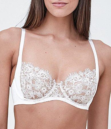 Skarlett Blue Womens Entice Lace Full Coverage Underwire Bra - White Product Image