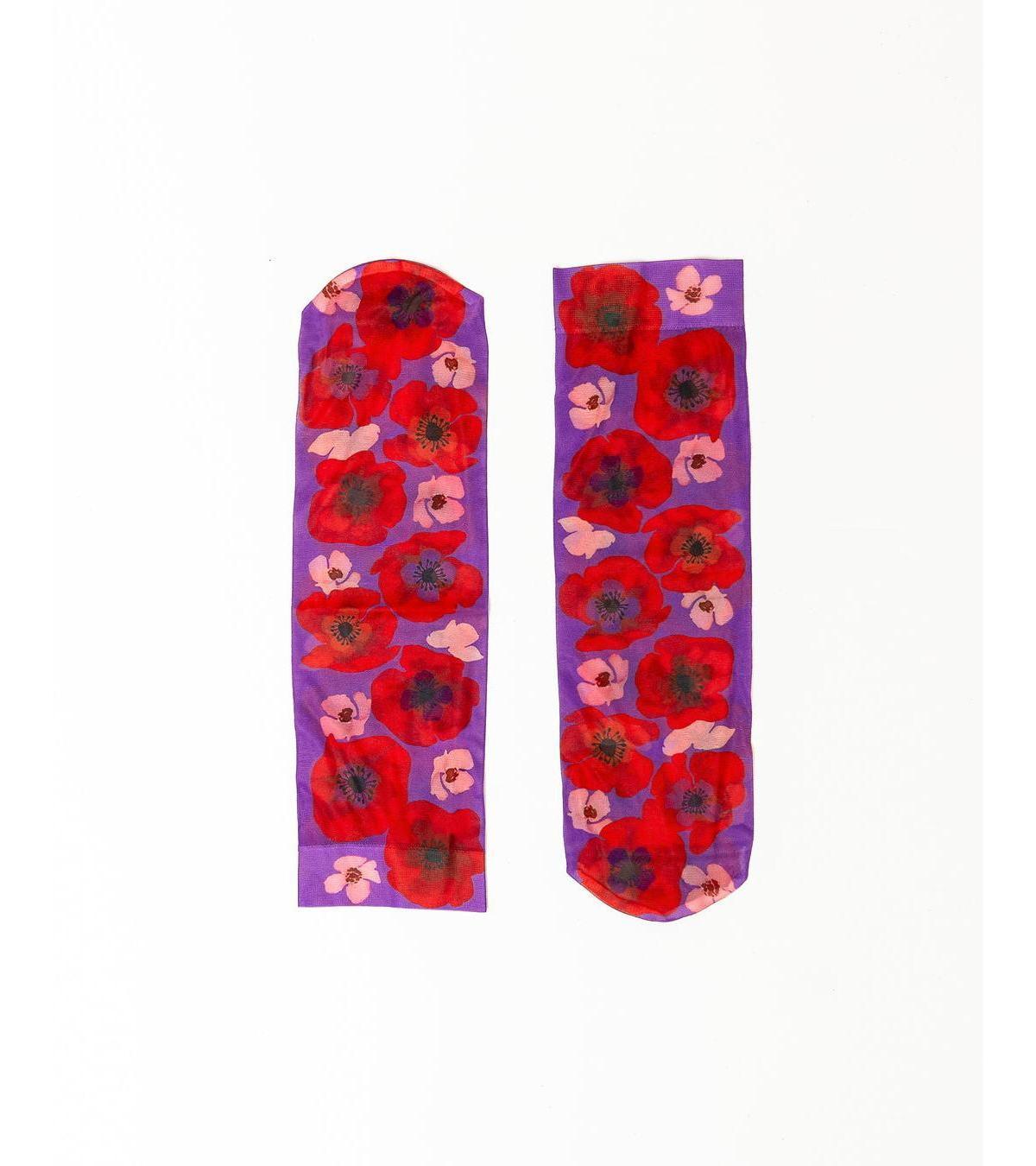 Sock Candy Womens Watercolor Poppy Printed Sock Product Image