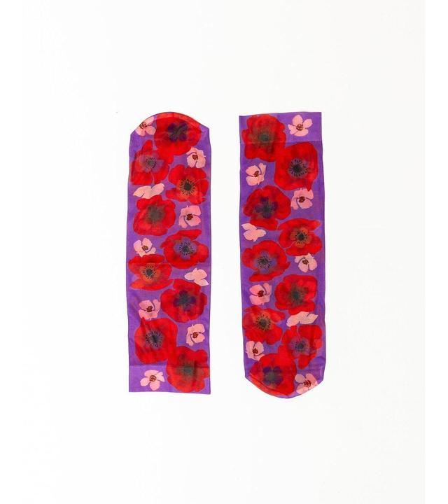 Sock Candy Womens Watercolor Poppy Printed Sock Product Image