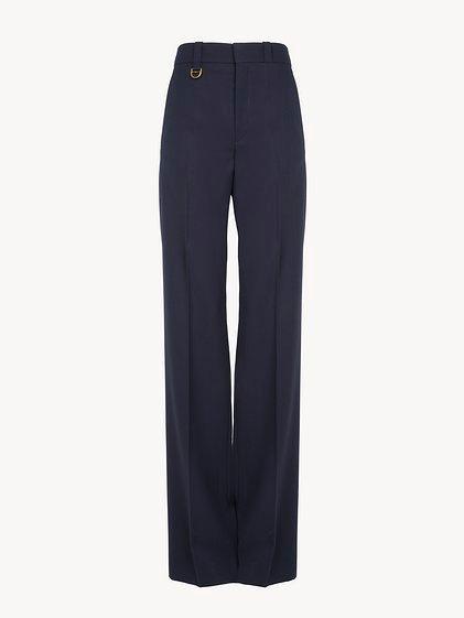 Tailored pants in wool grain de poudre Product Image