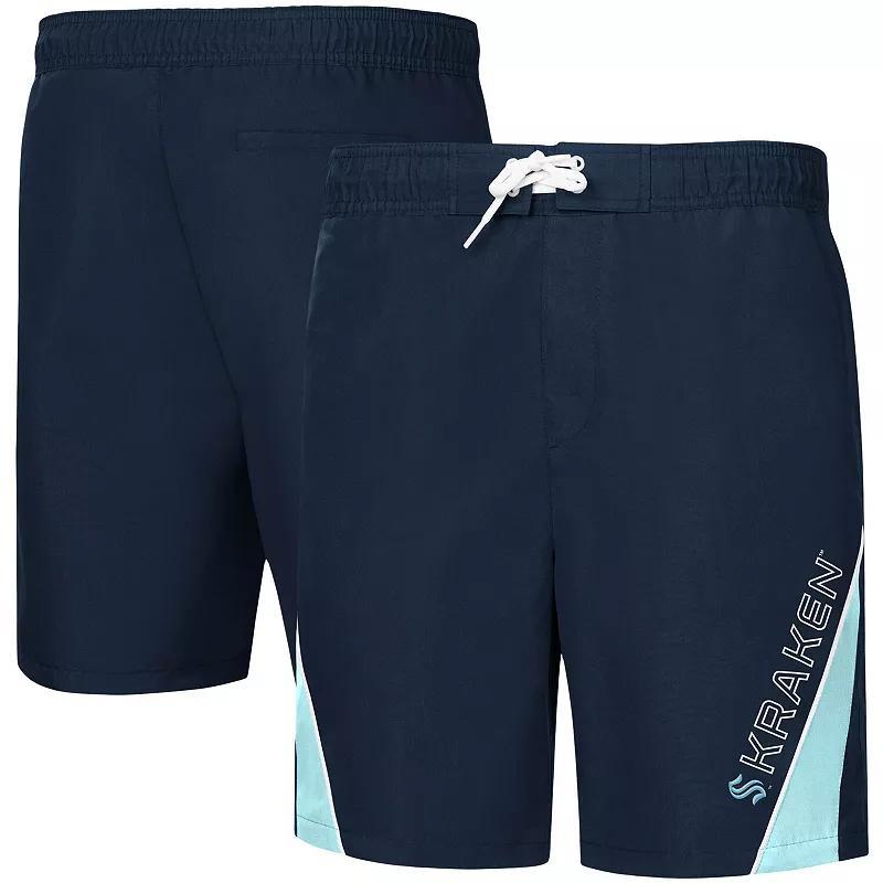 Mens G-III Sports by Carl Banks Deep Sea Blue Seattle Kraken Sunrise Volley Swim Shorts Krk Blue Product Image