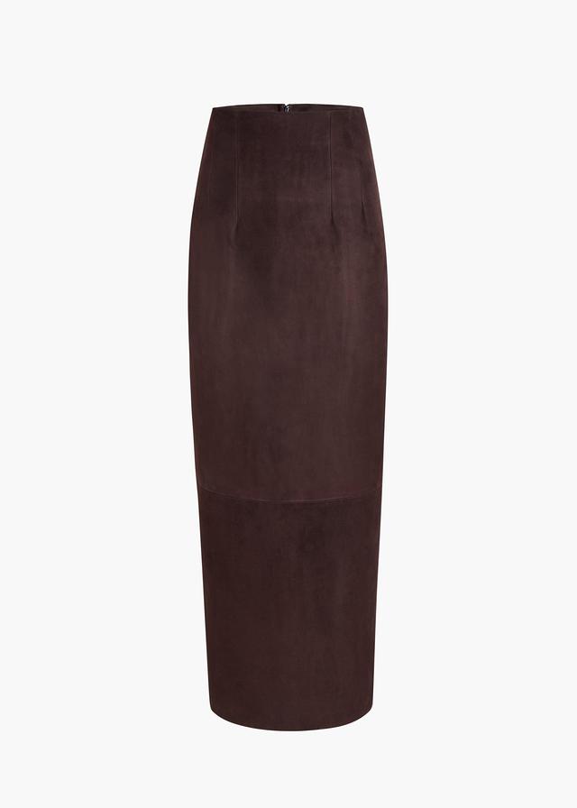 Loxley Skirt in Dark Brown Suede Product Image