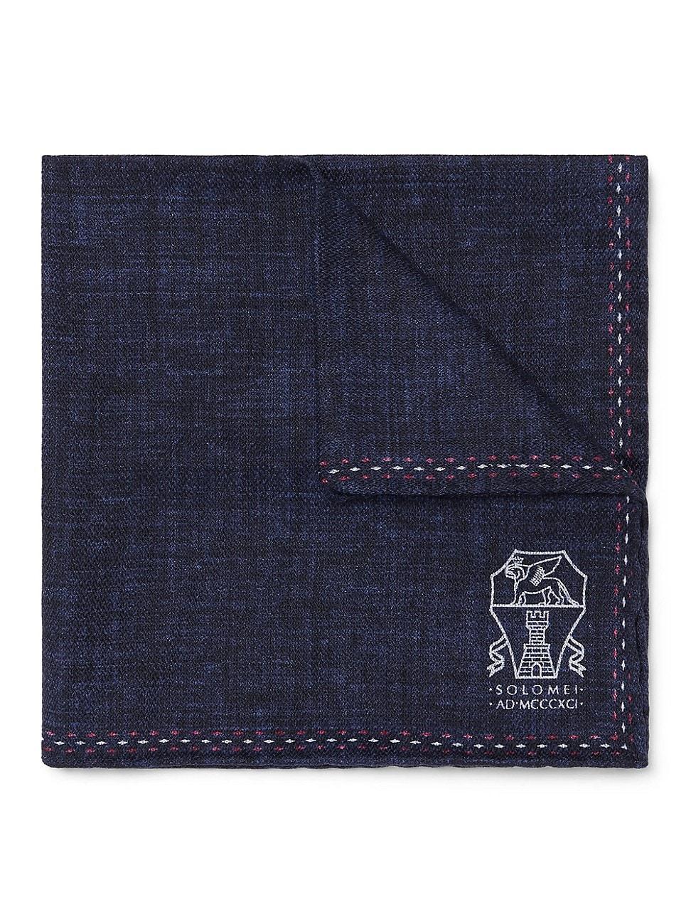 Mens Silk Pocket Square With Logo Product Image