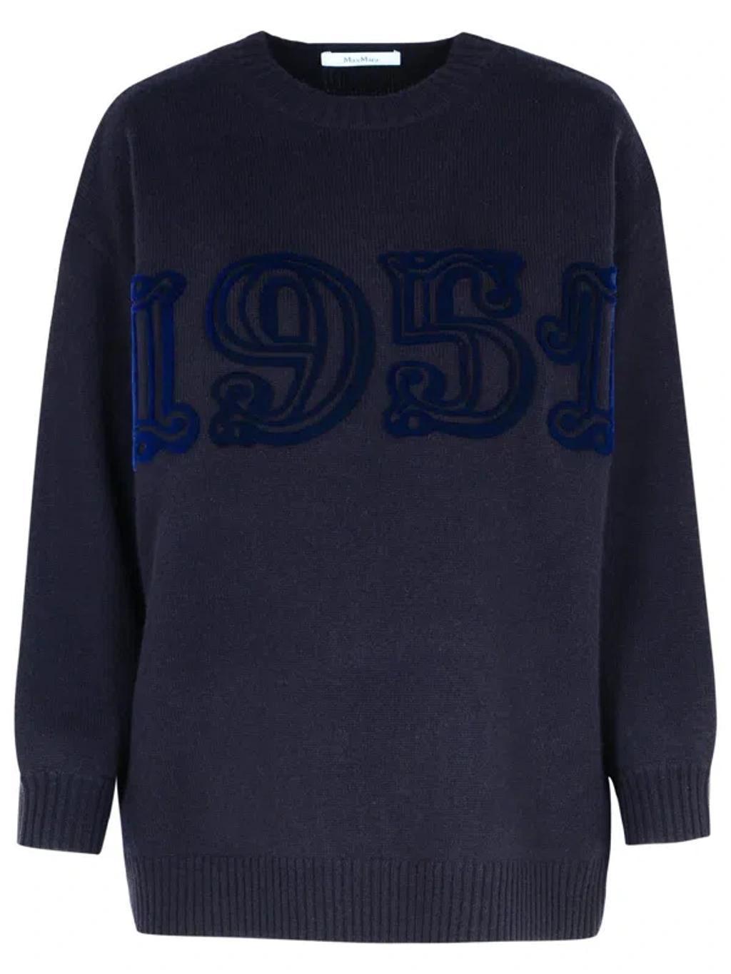 MAX MARA Fido Blue Cashmere Blend Sweater Product Image