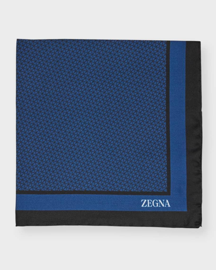 Men's Mulberry Silk Geometric-Print Pocket Square Product Image