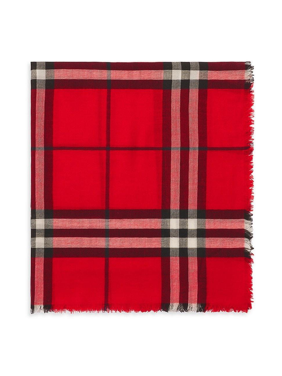 Womens Giant Check Wool Scarf Product Image