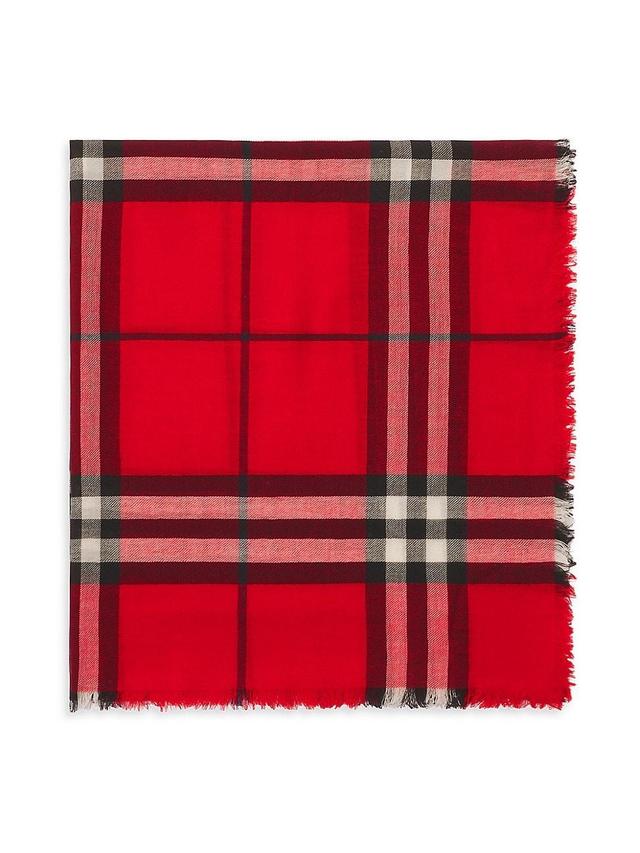 Womens Giant Check Wool Scarf Product Image