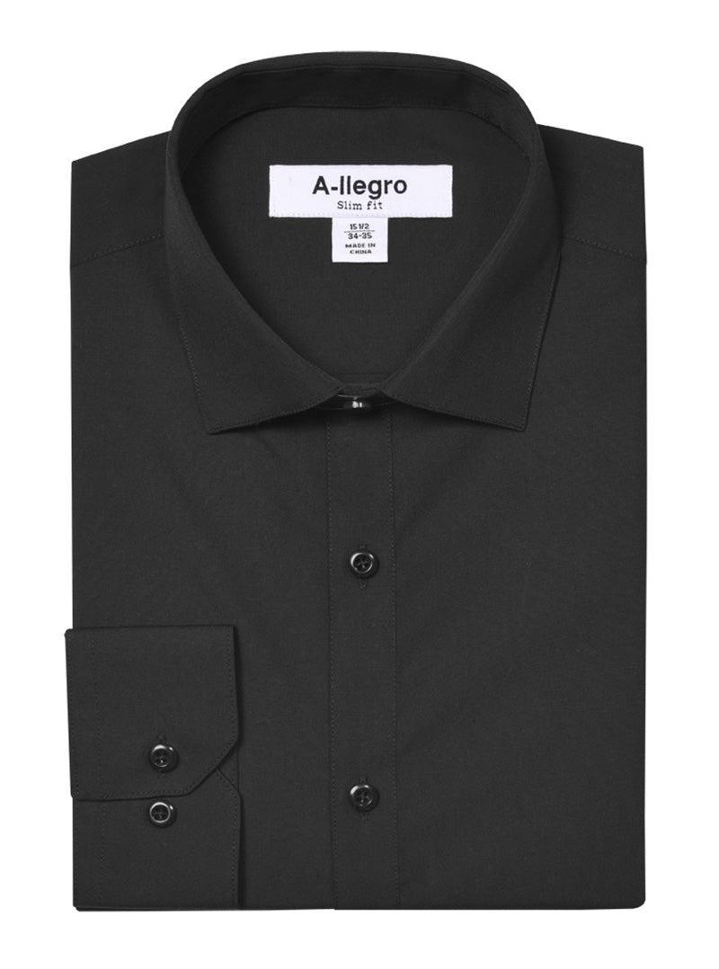 Slim Fit Dress Cotton Shirt In Black Product Image