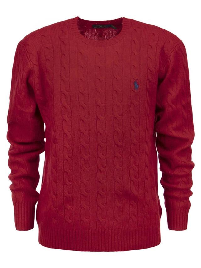 Cashmere Cable-knit Sweater In Park Ave Red Product Image