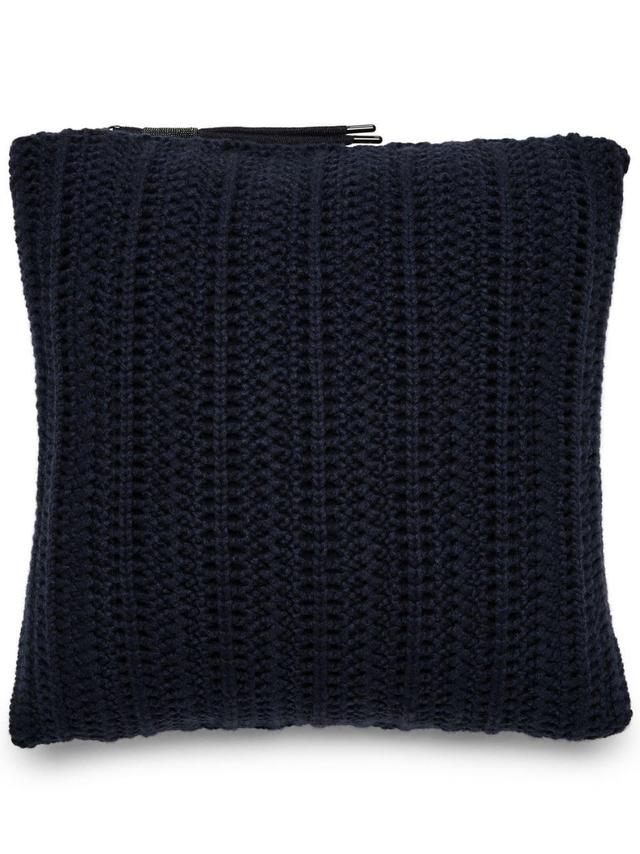 BRUNELLO CUCINELLI Crochet-knit Cashmere Cushion In Blue Product Image