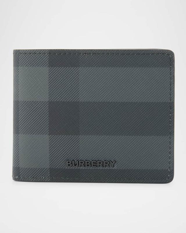 Men's Leather Check Bifold Wallet Product Image